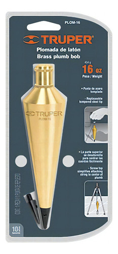 Plomada De Latón 454g (16 Oz) Truper 17072