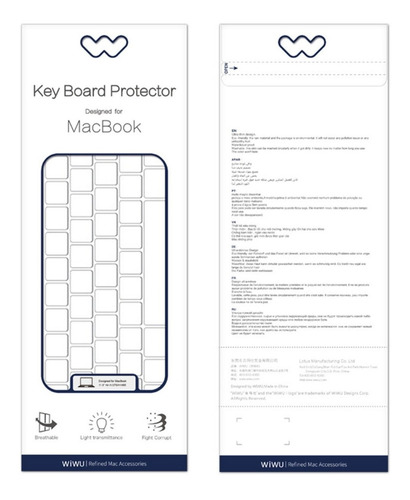 Película Protetora De Teclado Wiwu Para Macbook Pro 16.2 Pol