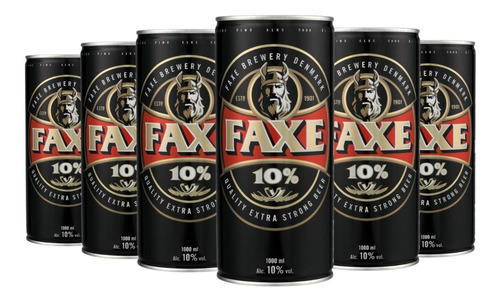 Imagen 1 de 10 de Cerveza Faxe Extra Strong 10% Lata 1000ml X 6