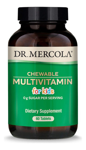 Multivitamínico Para Niños Dr. Mercola 60 Masticables Sabor Sin sabor