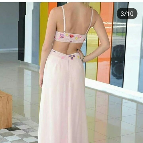 Vestido Largo Sexy Con Recortes Cintura Abierta Moda Pasion