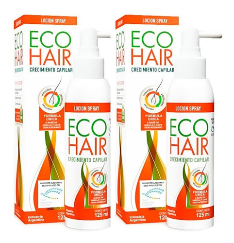 Imagen 1 de 3 de Eco Hair 2 Lociones Capilares Anticaida X125ml