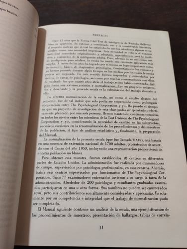 Test Inteligencia Para Adultos (wais). Manual Paidos. Olivos (Usado)