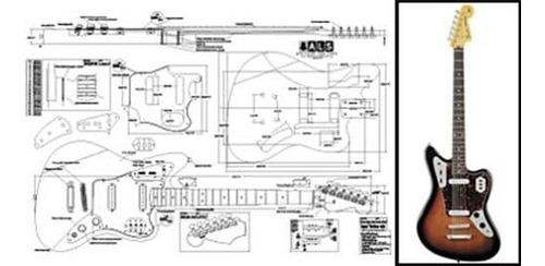 Plan De Guitarra Eléctrica Barítono Fender Jaguar Esc...