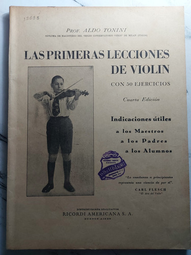 Las Primeras Lecciones De Violín Aldo Tonini Ian 495