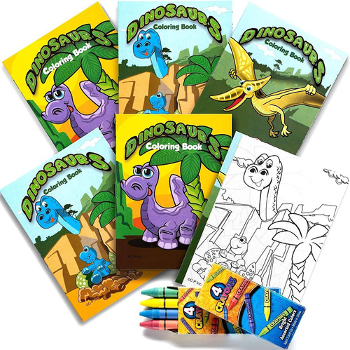 Mini Libros Para Colorear De Dinosaurios Para Niños, Juego D