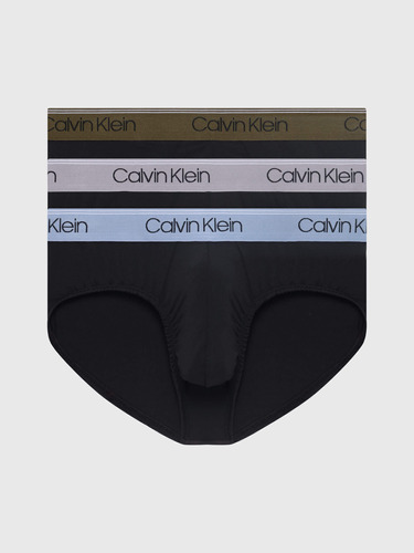 Briefs Calvin Klein Hip Microfiber Paquete De 3 Hombre Negro