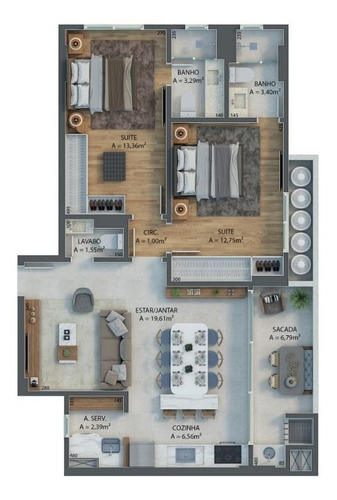 Imagem 18 de 18 de Apartamento Em São José - Sc - Ap0023_ccon
