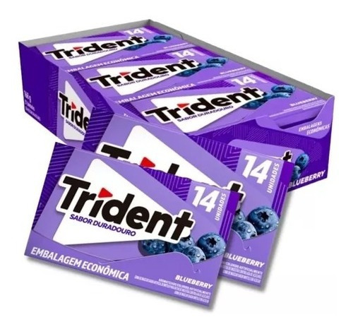 Chiclete Trident 14s Blueberry - Display Com 12un