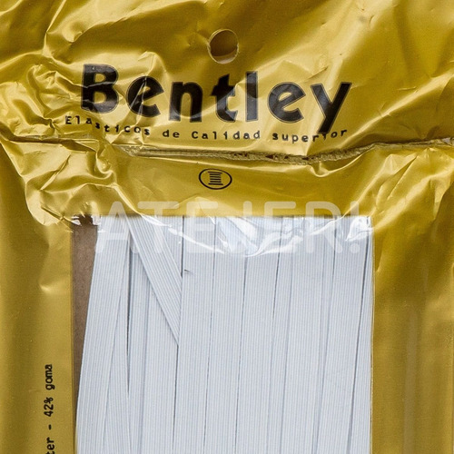 Imagen 3 de 8 de Elástico Liso Marca Bentley - Art 16 De 7mm X 50 Mts Blanco