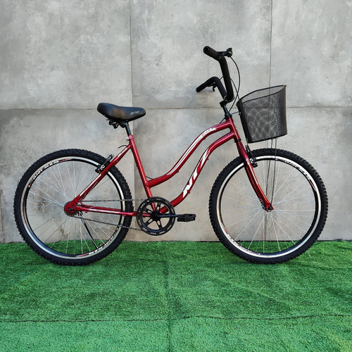 Bicicleta 26 Beach Retro Caiçara Retro Passeio Cestinha Cor Vermelho Tamanho Do Quadro M