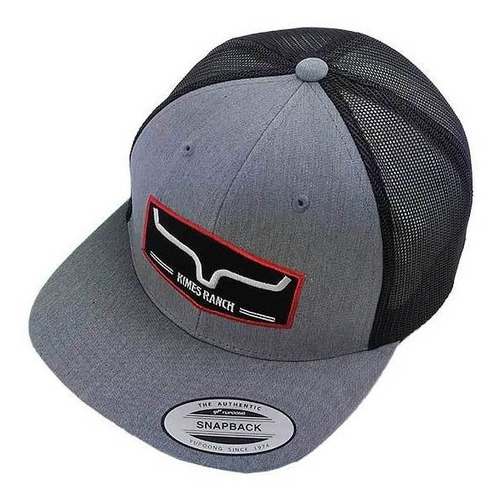 Boné Kimes Ranch Tela Snapback Original Aba Reta Cinza