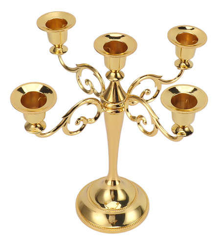 Candelabro De Hierro Con 5 Brazos, Diseño Retro Decorativo