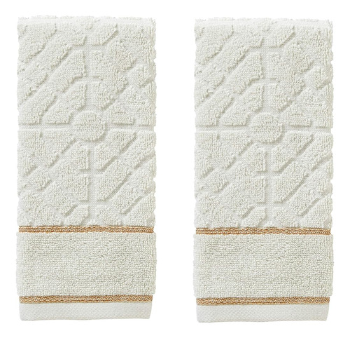 Skl Home Vern Yip Bamboo Lattice Tip Towel Set, Natural