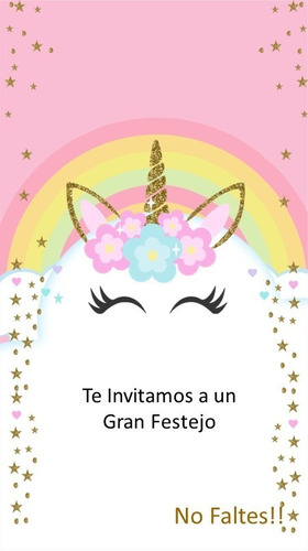 Video Tarjeta Invitación Digital- Unicornio Glitter