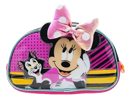 Cartuchera Escolar Minnie Mouse + Gato Smile Color Rosa Liso