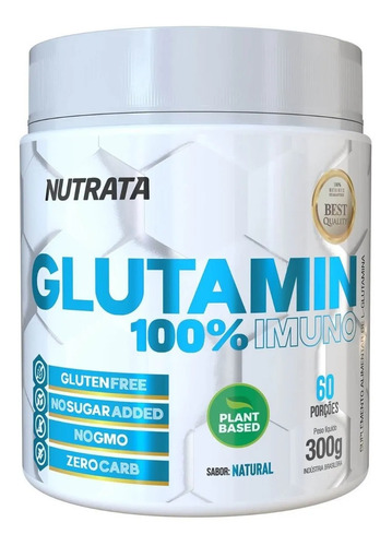 Glutamina 100% Imuno - 300g - Nutrata Sabor Sem Sabor