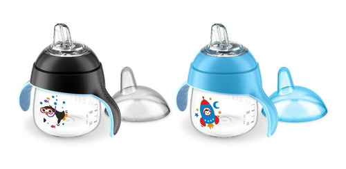 Set Vasos Avent Agarradera Antigoteo 7oz 6 Meses Pack 2
