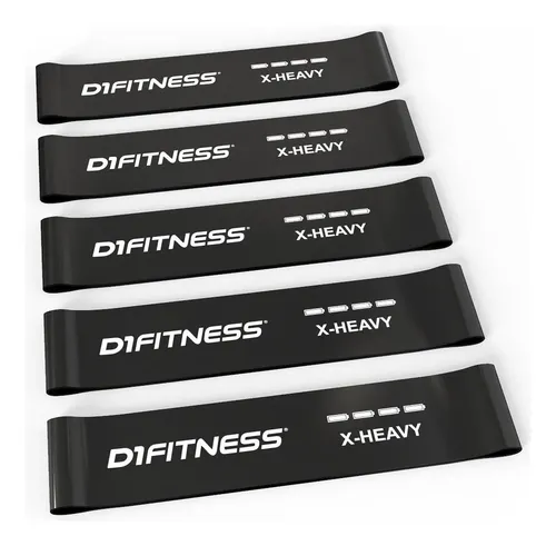 Kit Mini Band Faixa Elastica 5un Extra-pesado D1fitness