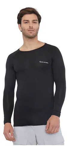Polera Outdoor Hombre T cnica Manga Larga Negro Corona Cuotas