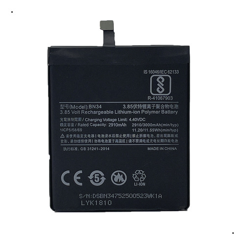 Flex Bateria Bn34 Compativel Com Xioami Redmi 5a +kit Troca