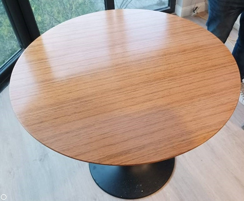 Mesa Comedor Tulip Madera Nogal Roble Ébano Circular 100 Cm