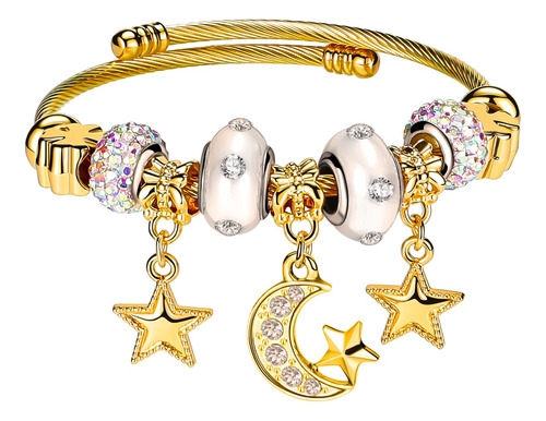 Olevs Pulsera Las Mujeres De Oro Acero Con Dije Regalo 1061