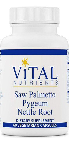 Vital Nutrients Saw Palmetto Pygeum Nettle Root 60 Cápsulas Sabor Sin Sabor