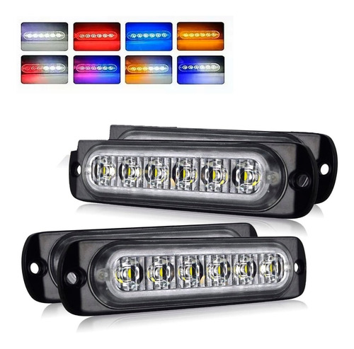 Faro Led Lateral Barra Estrobo Patrulla 16 Modos Moto Auto