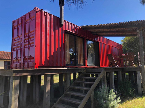 Casa Cabaña Container Con Deck Y Parrillero