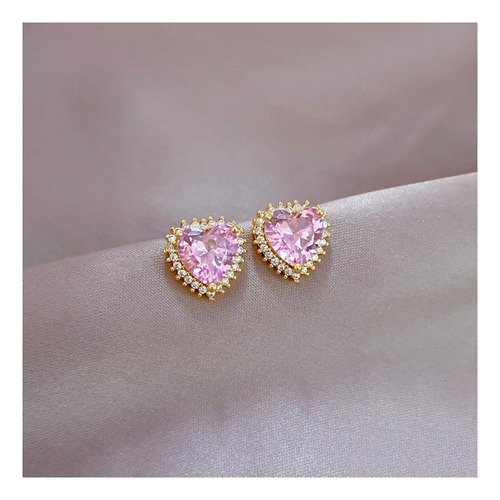 Set Collar Aretes Corazon Acero Inoxidable + Estuche