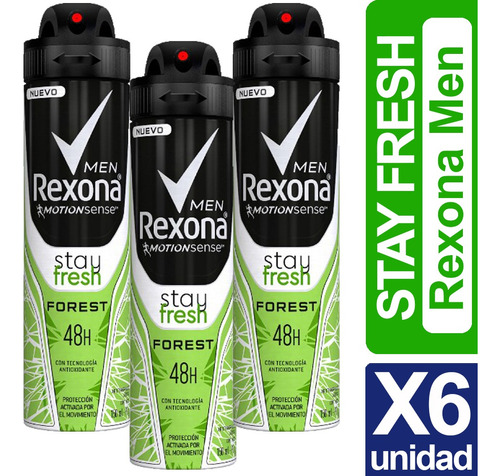 Rexona Desodorante Stay Fresh Forest X6 Unid
