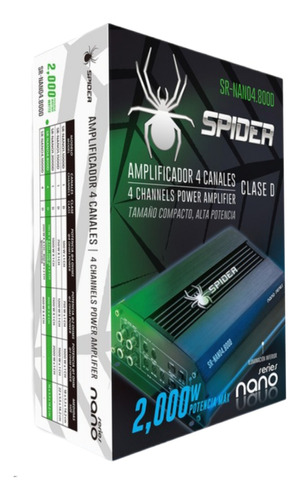 Amplificador 4 Canales Spider Sr-nano4.800d