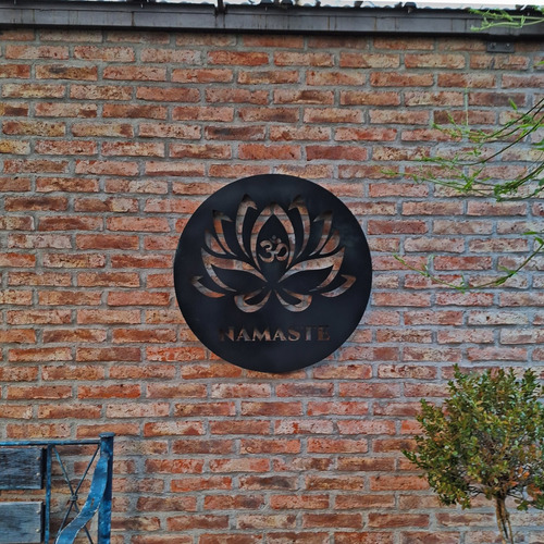 Flor De Loto Namaste En Hierro 50cm Con Luz