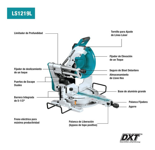 Sierra Ingletadora Makita Ls1219l 300mm 1800w Laser Bb