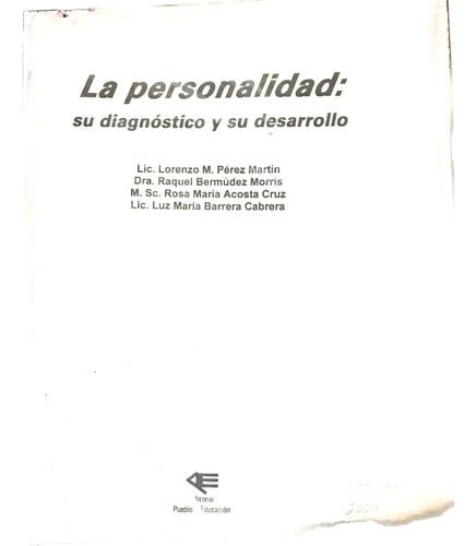 La Personalidad Su Diagnostico Y Desarrollo Psicologia