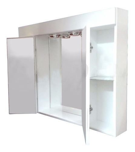 Botiquin Espejo Triptico Laqueado 2 Modulos Luz 80x58 Oferta