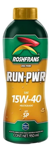 Aceite Roshfrans Para Motor 15w40 Run-pwr 950ml Mineral