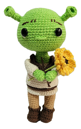 Shrek Ogro Amigurumi Muñeco Peluche Tejido Artesanal