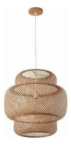 Lámpara Led Colgante De Madera De Bambú De 38 Cm