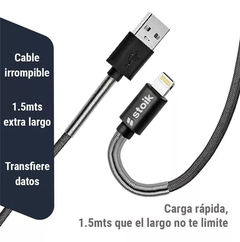 Cargador Carga Rápida 2a Cable Tipo C 1.5m Largo Stoik Pq 3