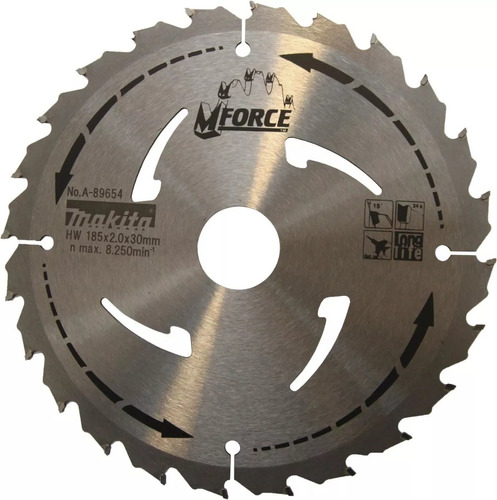 Hoja Sierra Circular  Madera 24d 185mm Makita Mforce B-89654