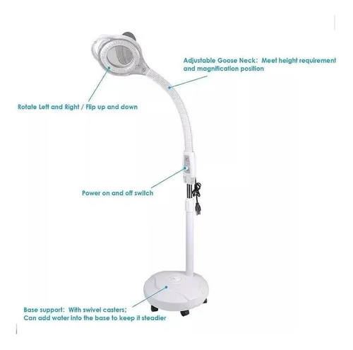 Lampara Lupa Articulada Profesional 5xdioptrías Con Pedestal