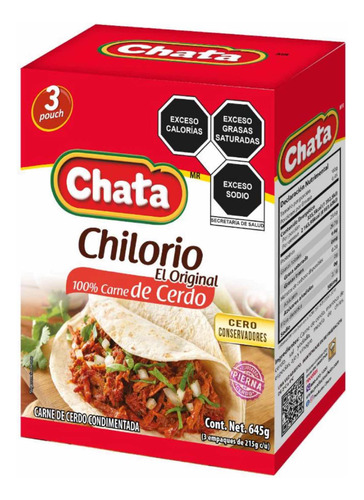 Chilorio De Cerdo Chata 3 Pack De 215g C/u