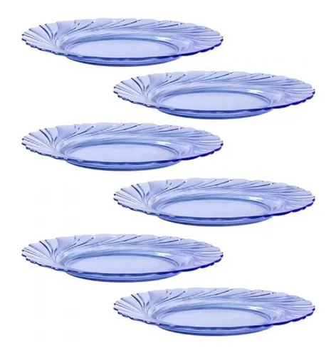 Juego De 6 Platos Hondos Beau Rivage Marine 28 Cm F Duralex