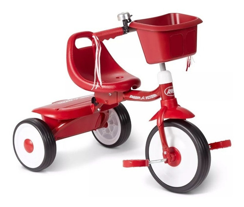 Triciclo Andadera Radio Flyer Fold Con Maletero Color Rojo