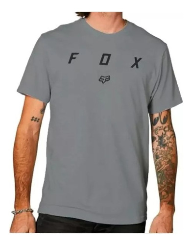 Remera Fox Legacy Parallax Gris Manga Corta Intermedanos