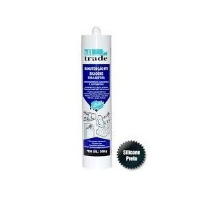 Cola De Silicone Siltrade Preto 280ml Ideal Para Aquário