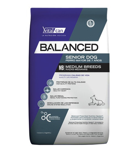 Vitalcan Balanced Perro Senior Razas Medianas X 3 Kg