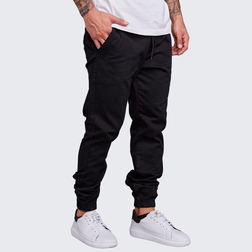 Calça Jeans Masculina Jogger Com Punho Preta Azul Camuflada